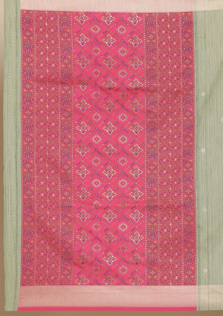 Pista Green Zariwork Raw Silk Designer Saree - koskii