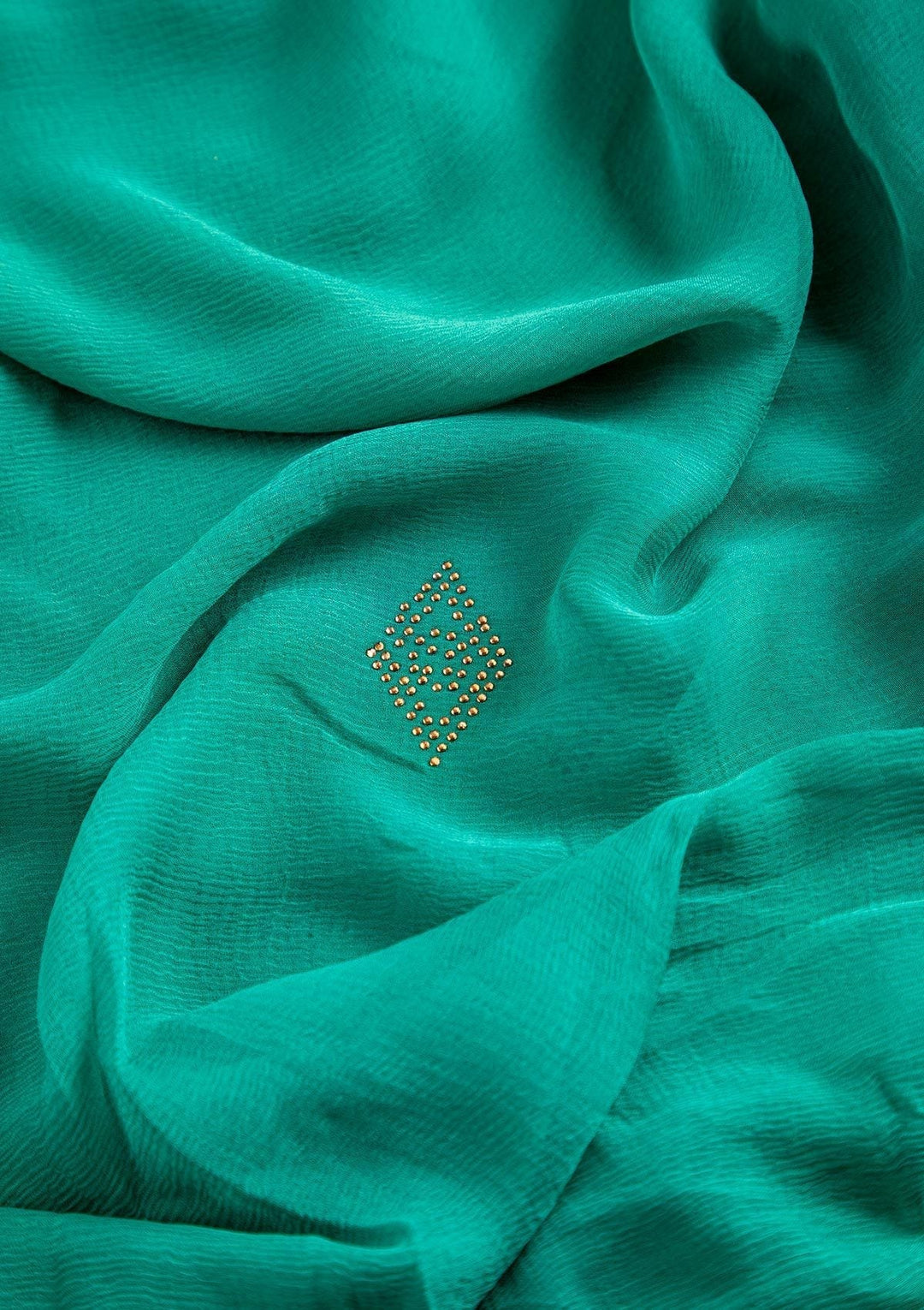 Rama Green Stonework Semi Crepe Designer Unstitched Salwar Suit - koskii