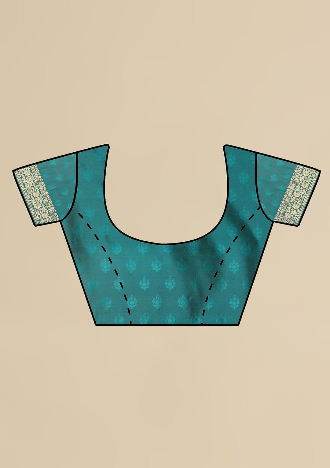 Rama Green Swarovski  Brocade Designer Saree - koskii