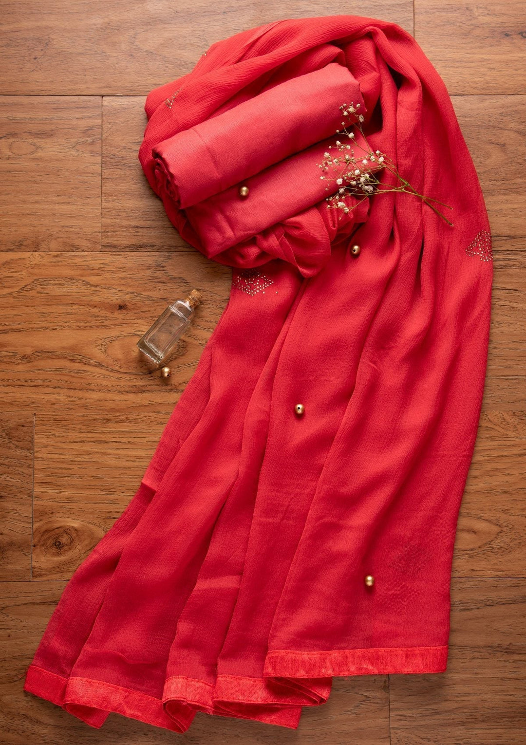 Rani Pink Stonework Semi Crepe Designer Unstitched Salwar Suit - koskii