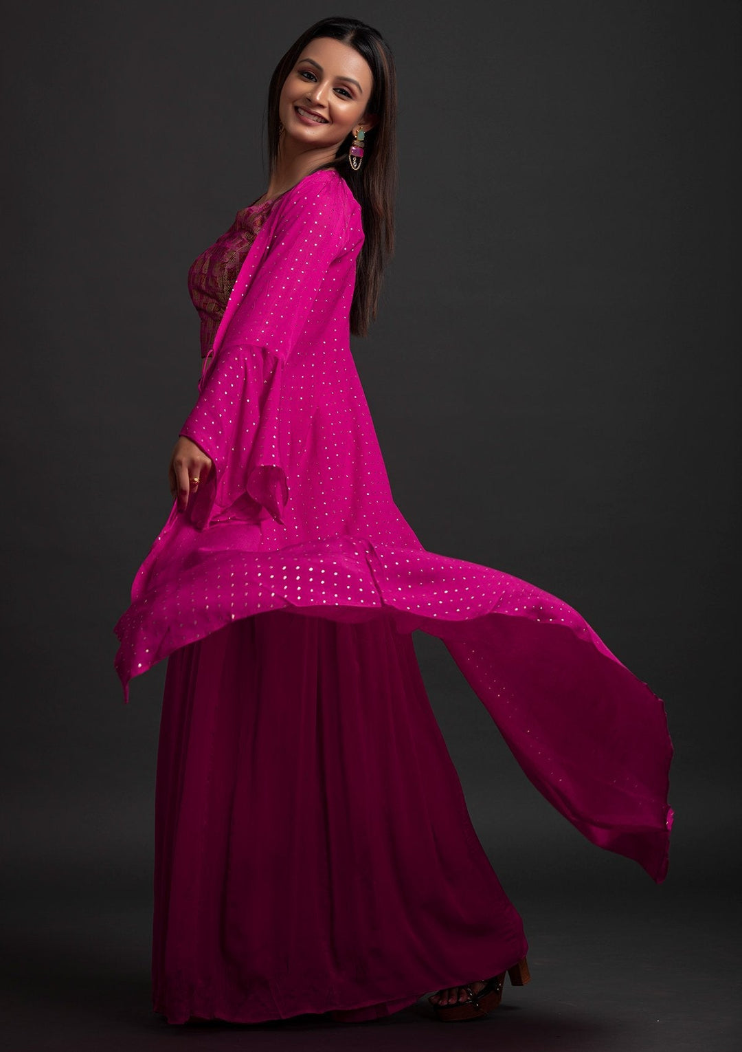 Rani Pink Zariwork Brocade Designer Salwar Suit - koskii