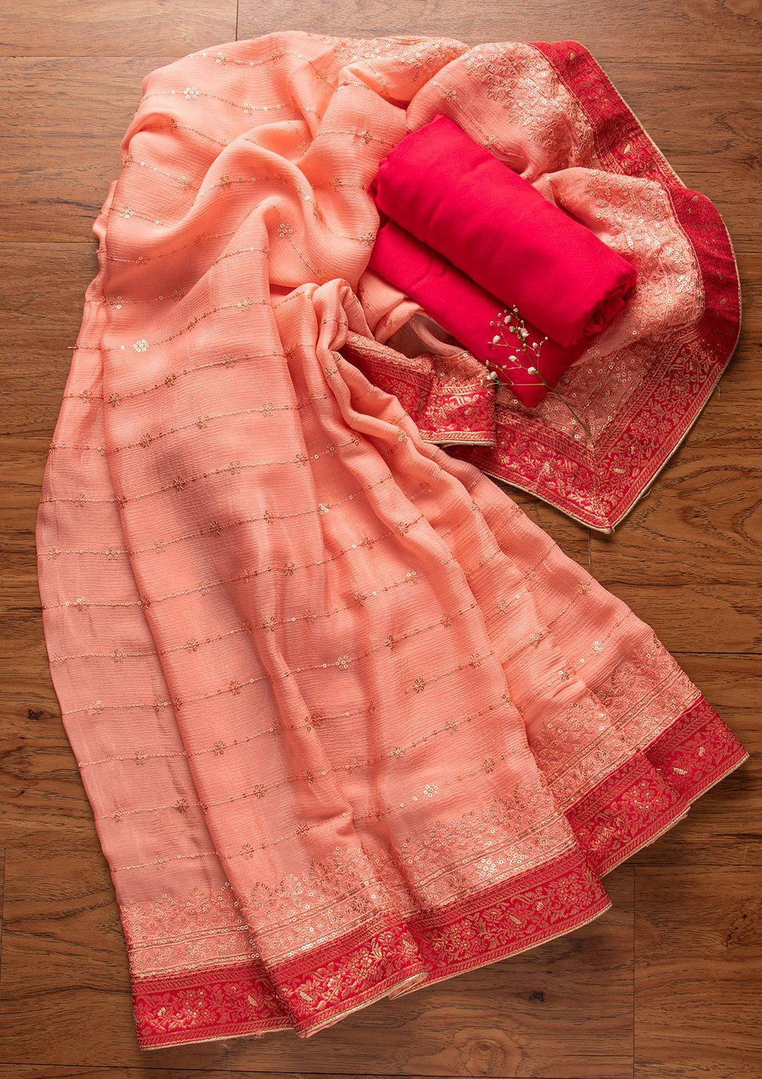 Rani Pink Zariwork Semi Crepe Designer Unstitched Salwar Suit - koskii