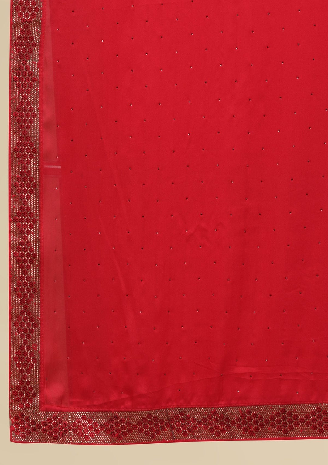 Rani Pink Swarovski  Satin Designer Saree - koskii