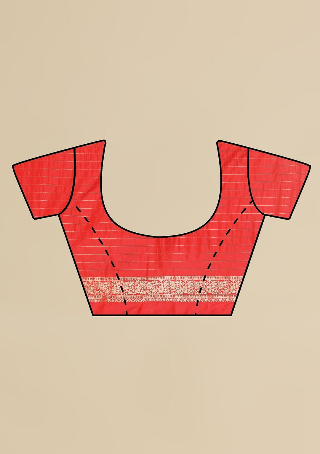 Red Swarovski  Brocade Designer Saree - koskii