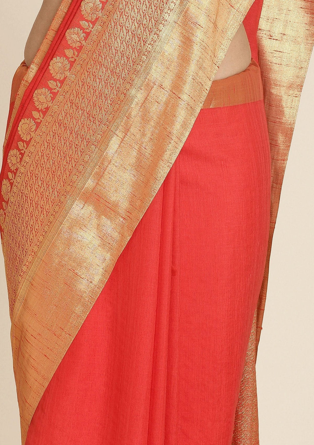Red Zariwork Brocade Designer Saree - koskii