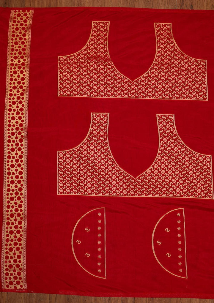 Red Zariwork Raw Silk Designer Saree - koskii