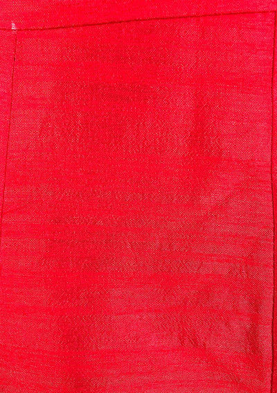 Red Zariwork Raw Silk Designer Gown - koskii