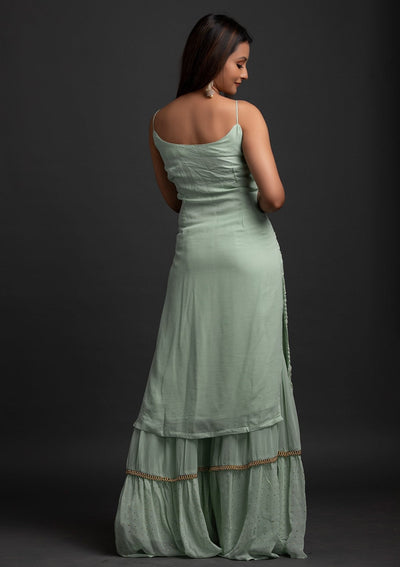 Sea Green Sequins Georgette Designer Salwar Suit - koskii
