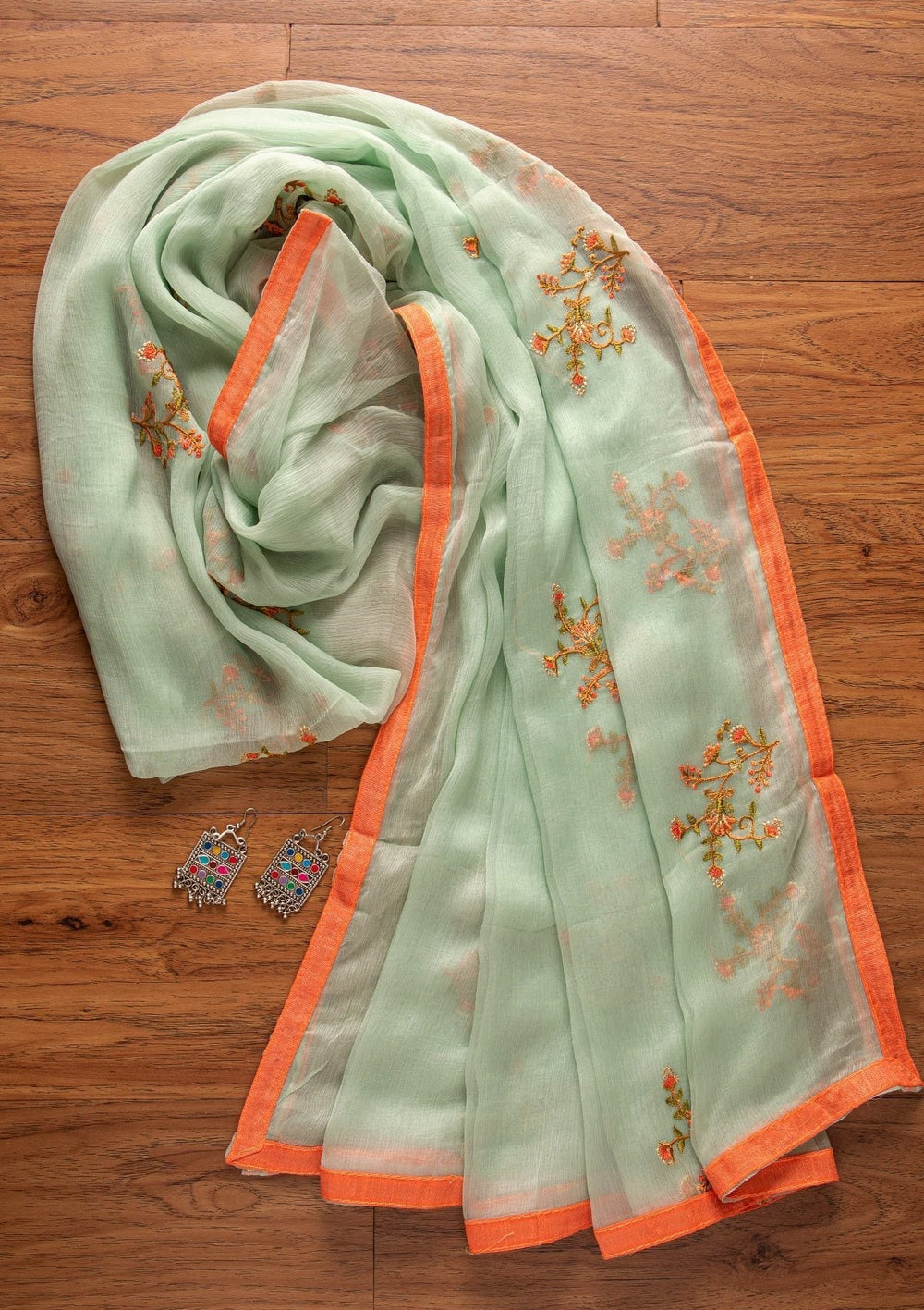 Sea Green Zariwork Georgette Designer Unstitched Salwar Suit - koskii
