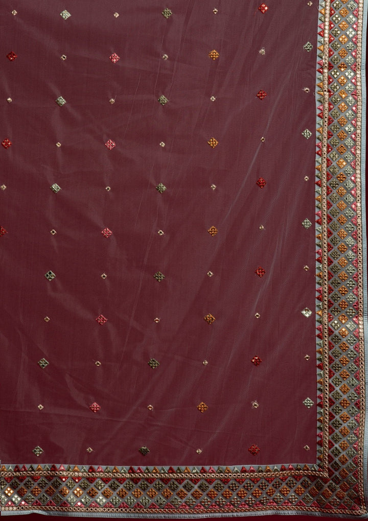 Sky Blue Gotapatti Net Designer Lehenga - koskii