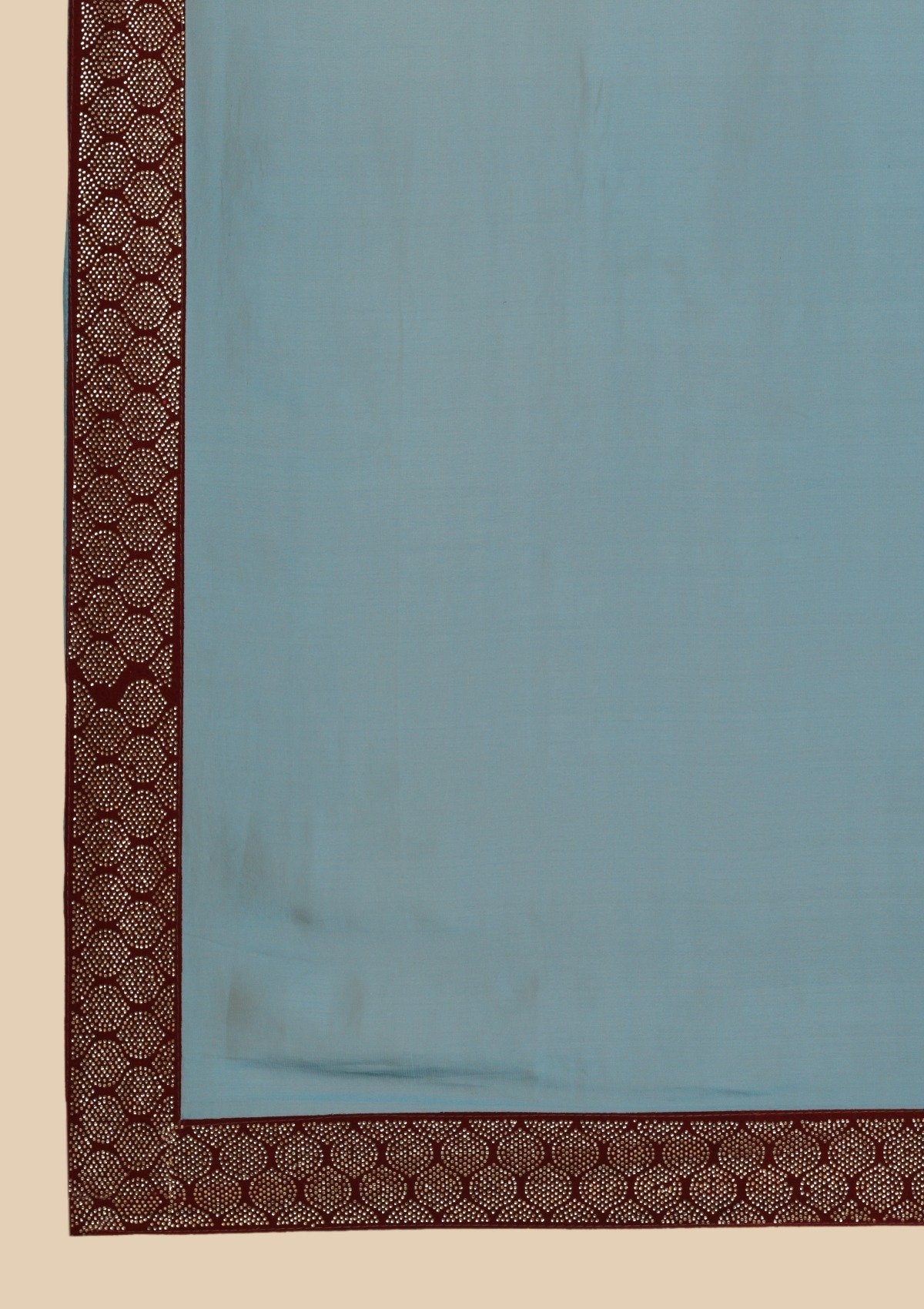 Turquoise Blue Swarovski Semi Crepe Designer Saree - koskii