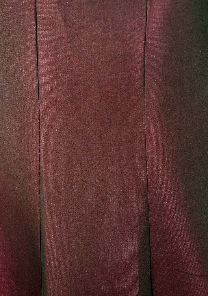 Wine Stonework Taffeta Silk Designer Gown - koskii