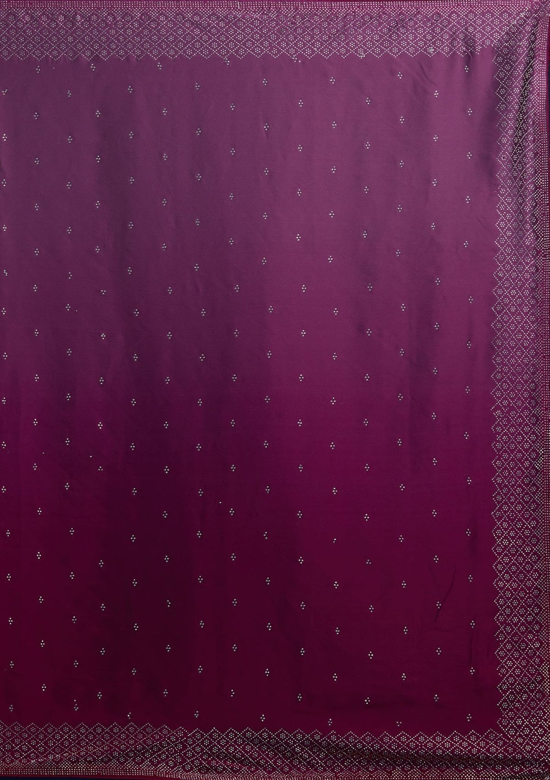 Wine Swarovski  Satin Designer Saree - Koskii