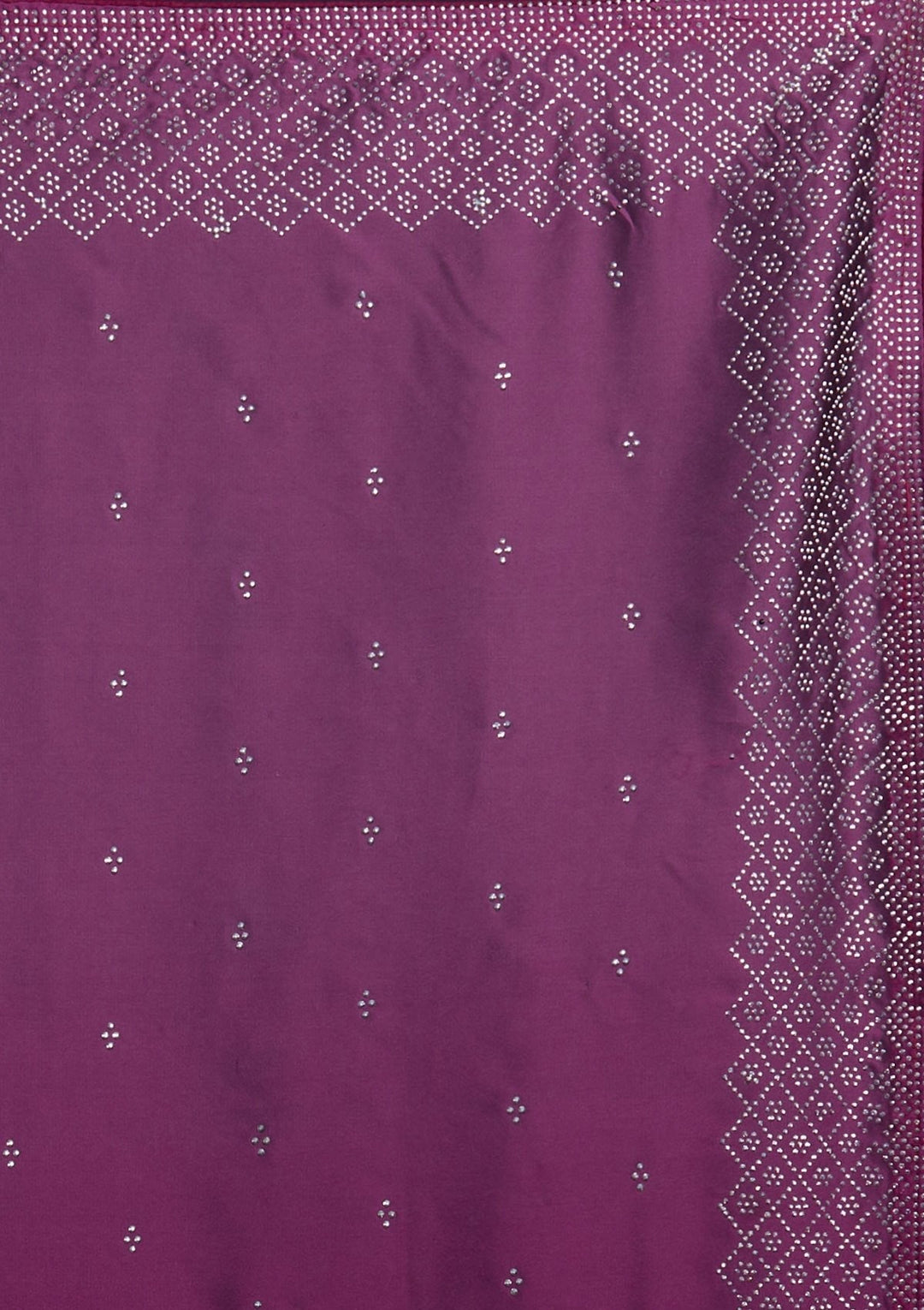 Wine Swarovski  Satin Designer Saree - Koskii