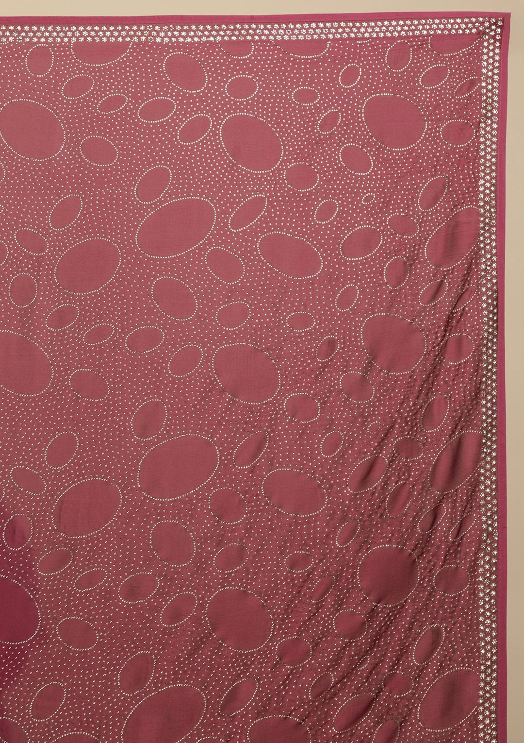 Wine Swarovski  Satin Designer Saree - koskii