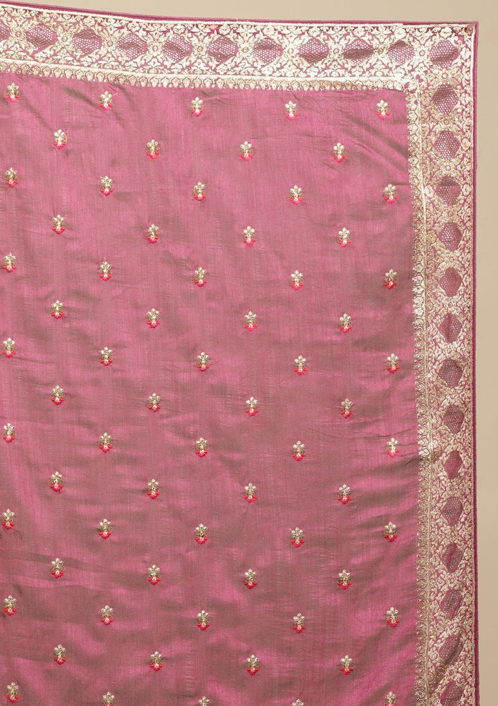 Wine Zariwork  Art Silk Designer Saree - koskii