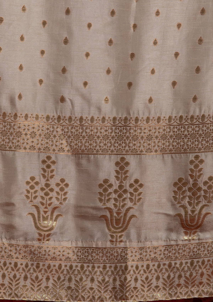 Yellow Sequins Banarasi Designer Semi-Stitched Lehenga - koskii