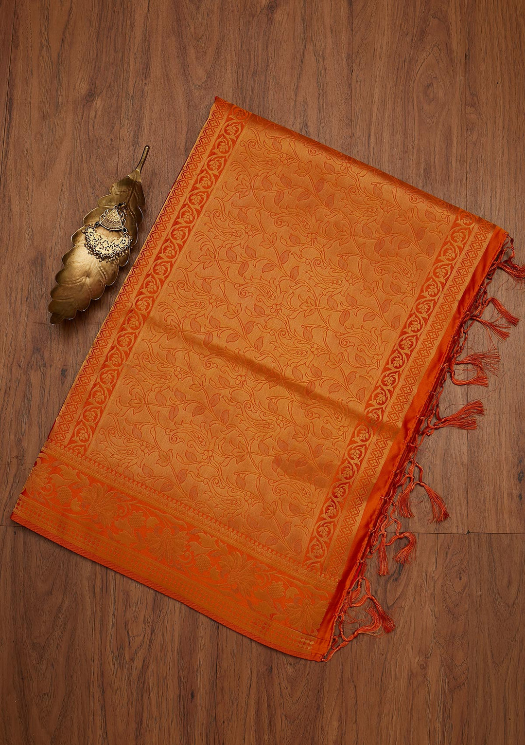 Yellow Zariwork Satin Designer Saree - koskii