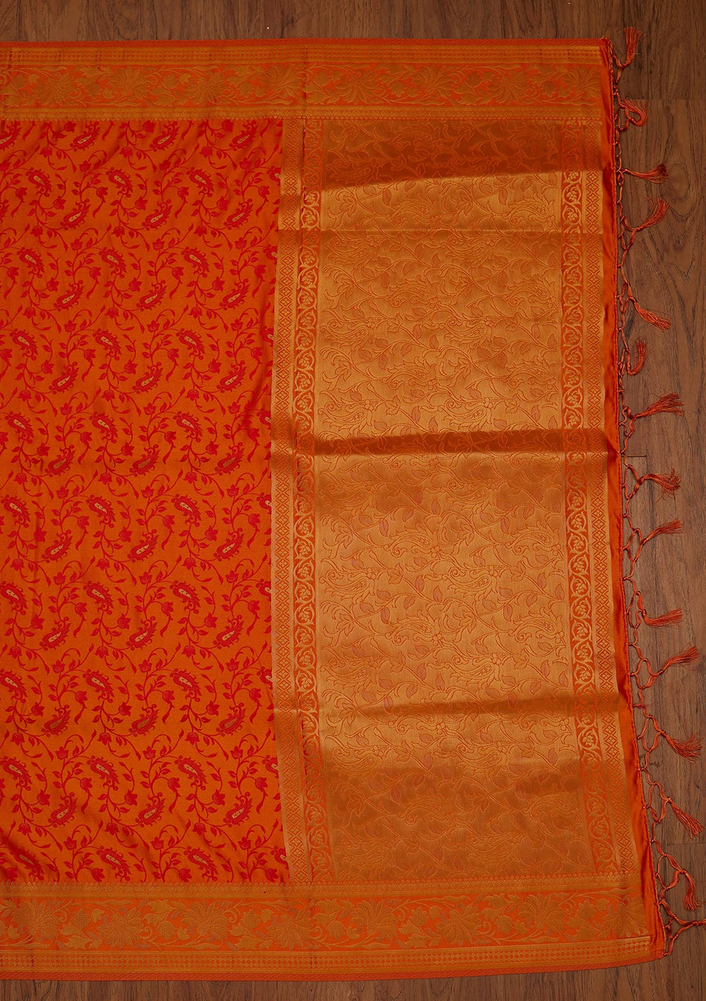 Yellow Zariwork Satin Designer Saree - koskii