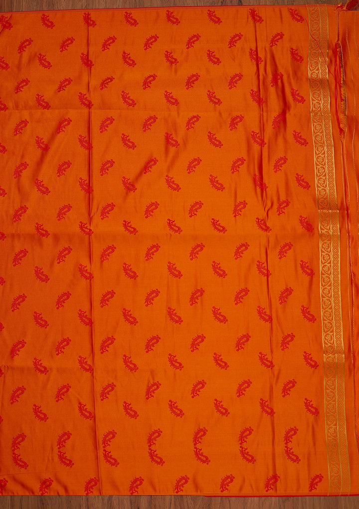 Yellow Zariwork Satin Designer Saree - koskii