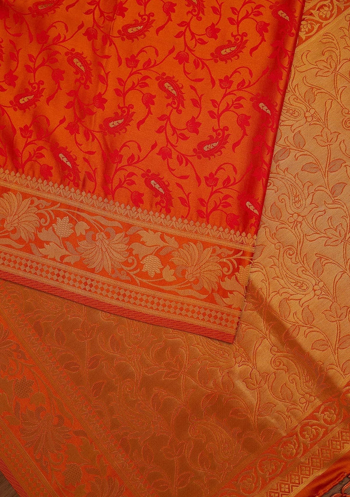 Yellow Zariwork Satin Designer Saree - koskii