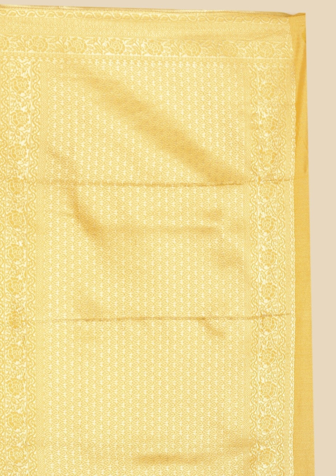 Yellow Zariwork Tissue Designer Saree - koskii
