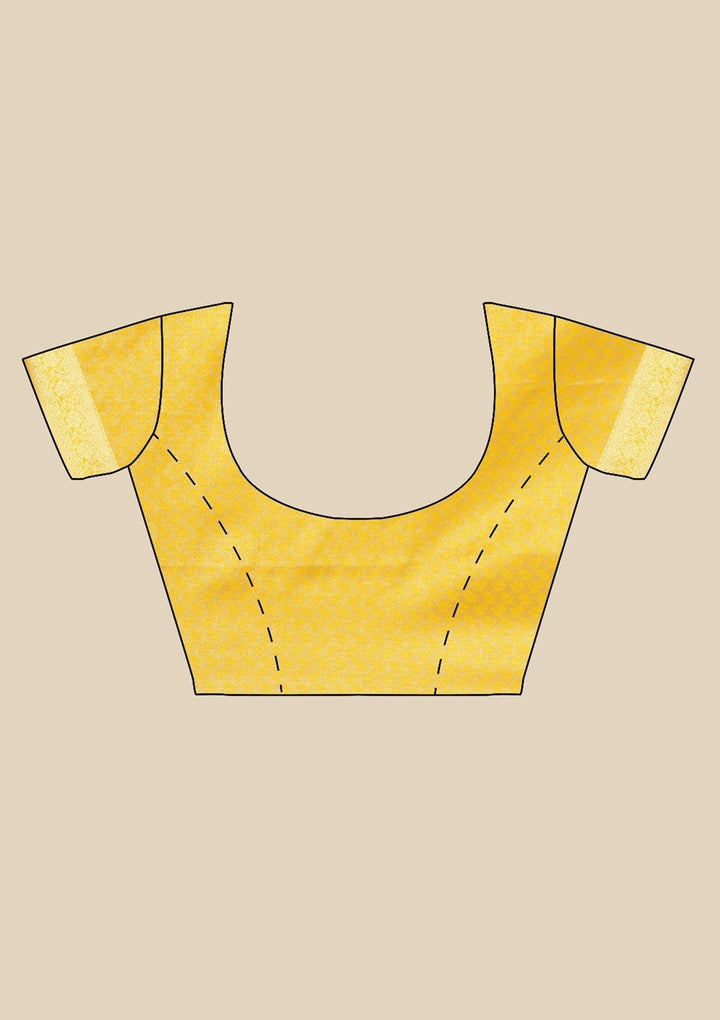 Yellow Zariwork Tissue Designer Saree - koskii